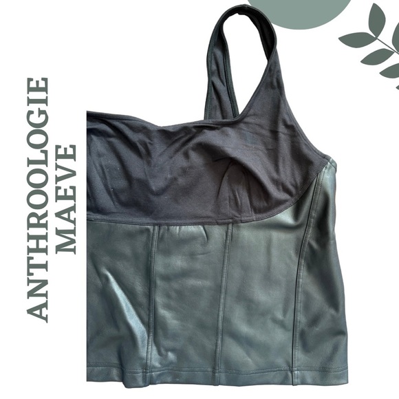 Maeve by Anthropologie Faux-Leather Corset Tank Top – Plus 2X - Picture 5 of 6
